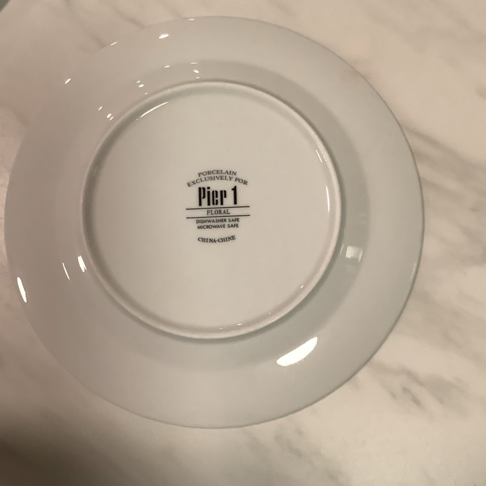 SET of 6 Pier 1 Imports Blooms Dessert Salad Plate Farmhouse Country - Picture 2 of 9